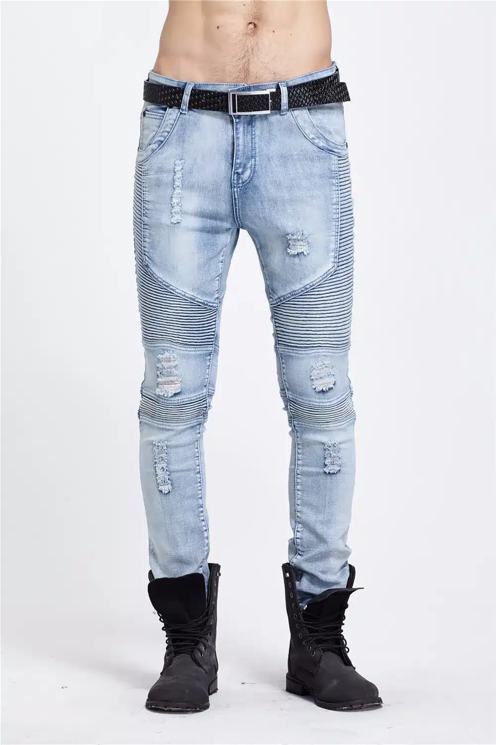 2017 hip-hop Men Jeans masculina Casual Denim distressed Men's Slim Jeans pants Brand Biker jeans skinny rock ripped jeans homme 14