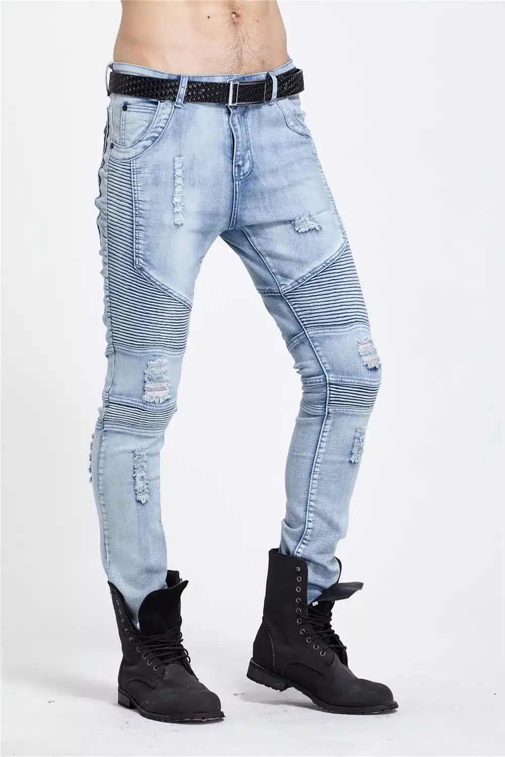 2017 hip-hop Men Jeans masculina Casual Denim distressed Men's Slim Jeans pants Brand Biker jeans skinny rock ripped jeans homme 17