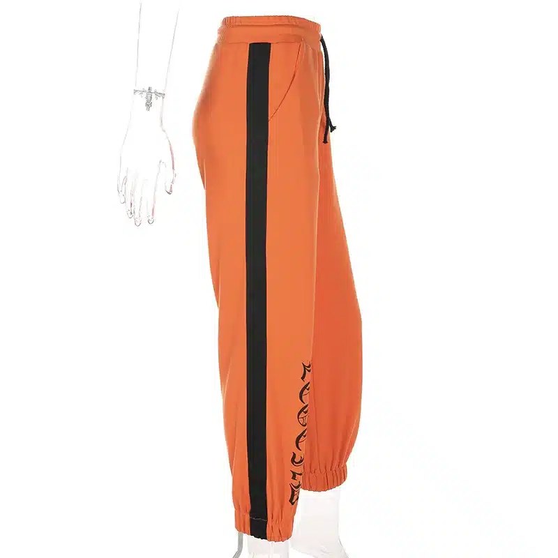Women Loose Sweatpants Harajuku Trousers 2018 Autumn Female Orange Letter Printed Joggers Pants Hip Hop Dance Pants Plus Size 17
