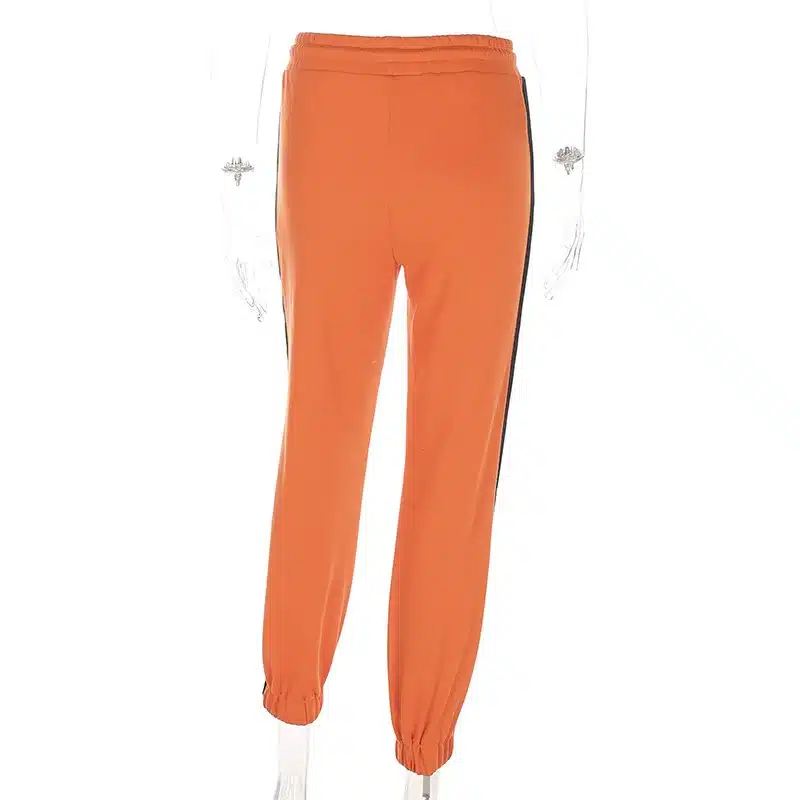 Women Loose Sweatpants Harajuku Trousers 2018 Autumn Female Orange Letter Printed Joggers Pants Hip Hop Dance Pants Plus Size 18