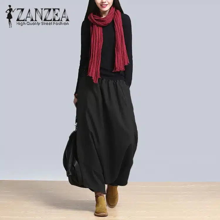 S-5XL ZANZEA Women High Waist Loose Casual Retro Solid Cross-Pants Hip Hop Long Pants Wide Leg Plus Size Baggy Pants 2018 NEW 6