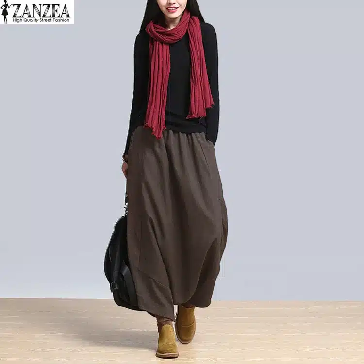 S-5XL ZANZEA Women High Waist Loose Casual Retro Solid Cross-Pants Hip Hop Long Pants Wide Leg Plus Size Baggy Pants 2018 NEW 11
