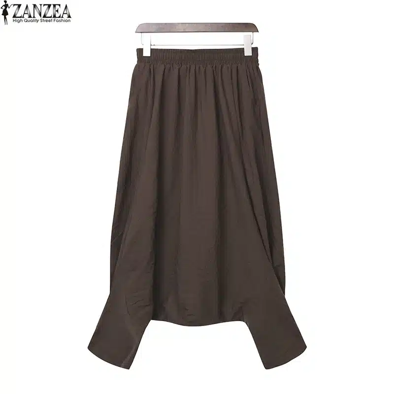 S-5XL ZANZEA Women High Waist Loose Casual Retro Solid Cross-Pants Hip Hop Long Pants Wide Leg Plus Size Baggy Pants 2018 NEW 17
