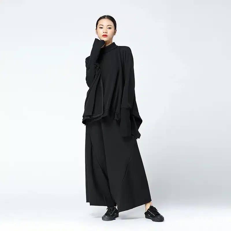 CHICEVER Winter Black High Waist Trousers For Women Pant Loose Big Size Elastic Flare Female Pants Fashion Casual 2018 4