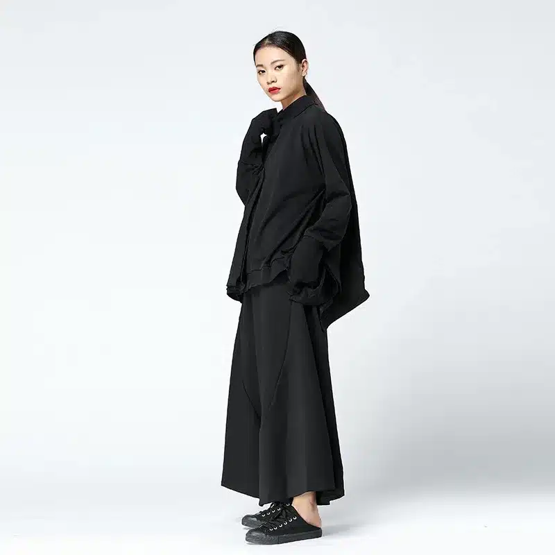 CHICEVER Winter Black High Waist Trousers For Women Pant Loose Big Size Elastic Flare Female Pants Fashion Casual 2018 6