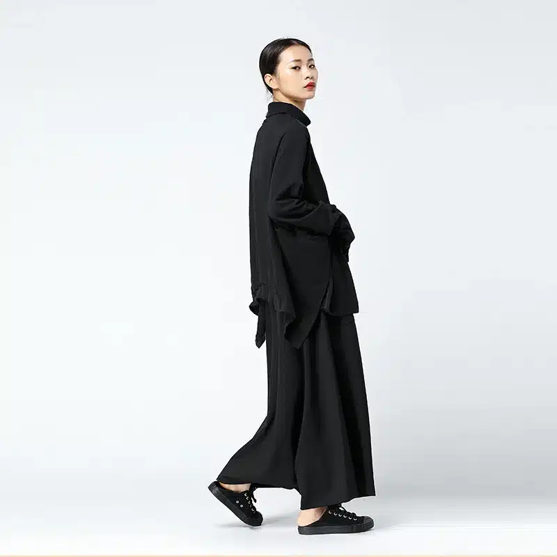 CHICEVER Winter Black High Waist Trousers For Women Pant Loose Big Size Elastic Flare Female Pants Fashion Casual 2018 7
