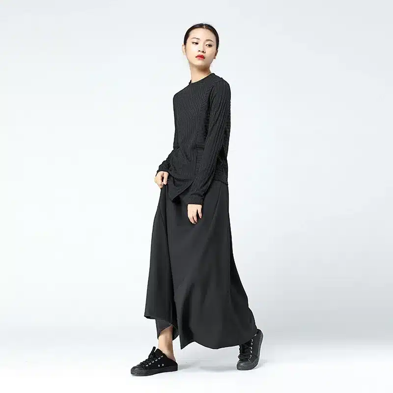CHICEVER Winter Black High Waist Trousers For Women Pant Loose Big Size Elastic Flare Female Pants Fashion Casual 2018 10