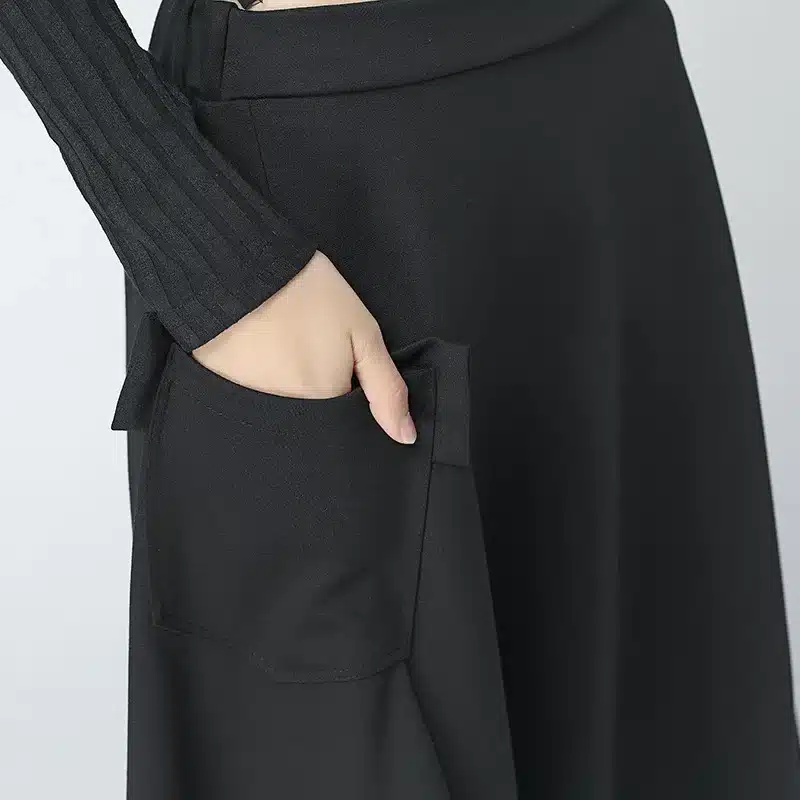 CHICEVER Winter Black High Waist Trousers For Women Pant Loose Big Size Elastic Flare Female Pants Fashion Casual 2018 15