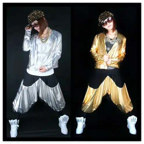 Kids Adults loose Harem Hip Hop Dance Pants casual Sweatpants Costumes female men unisex wear neon patchwork spliced jazz Pants 3