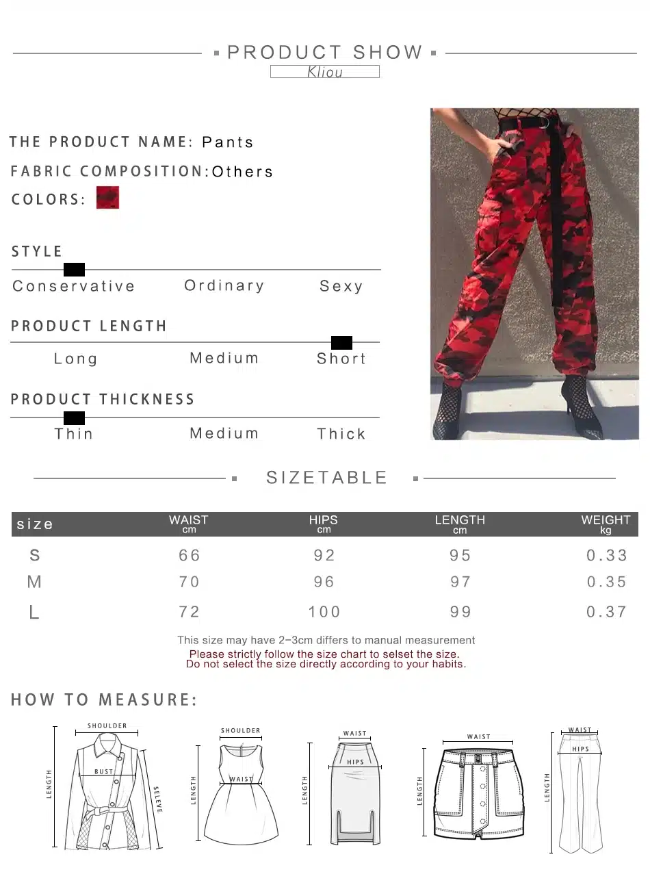 Women Spring Red Camouflage Pants Fashion Street Jean Trousers Pantalon Mujer Pencil Demin Military Pencil Pants 1