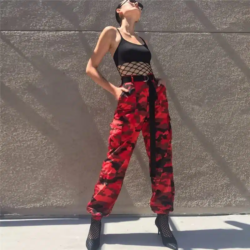 Women Spring Red Camouflage Pants Fashion Street Jean Trousers Pantalon Mujer Pencil Demin Military Pencil Pants 5