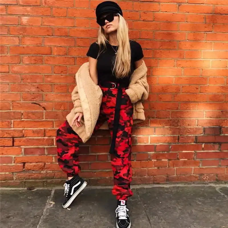Women Spring Red Camouflage Pants Fashion Street Jean Trousers Pantalon Mujer Pencil Demin Military Pencil Pants 7