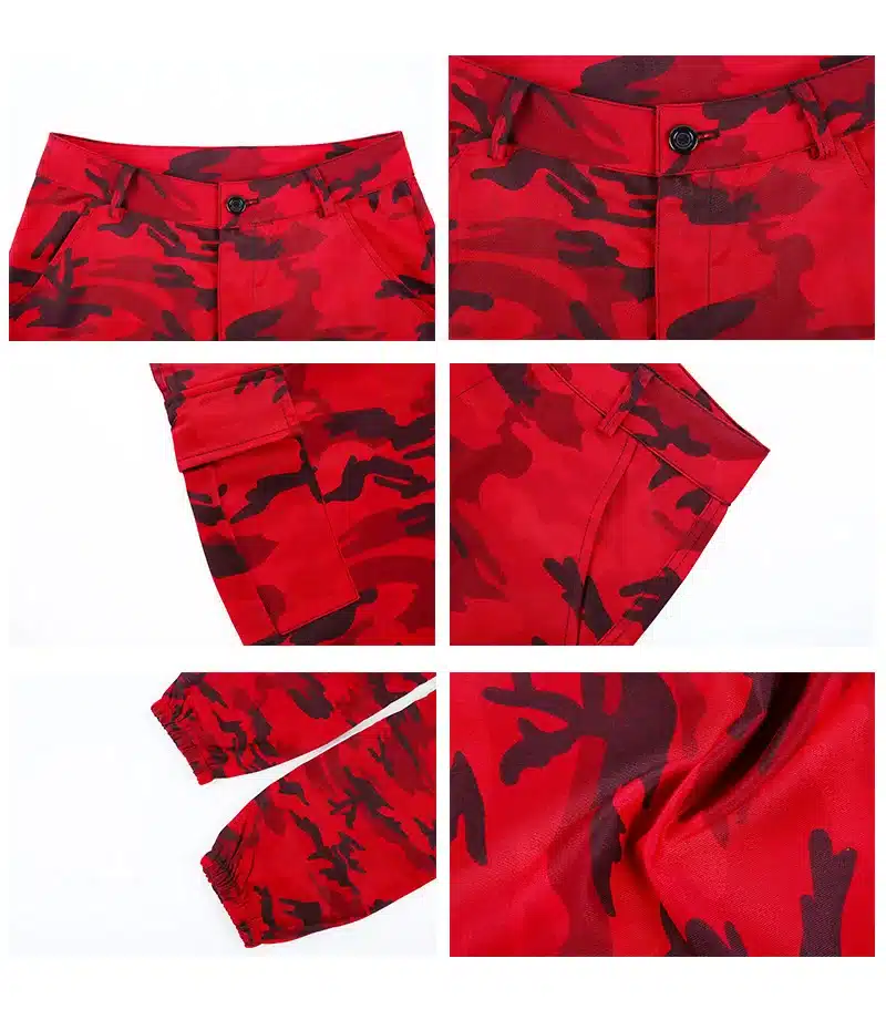 Women Spring Red Camouflage Pants Fashion Street Jean Trousers Pantalon Mujer Pencil Demin Military Pencil Pants 11