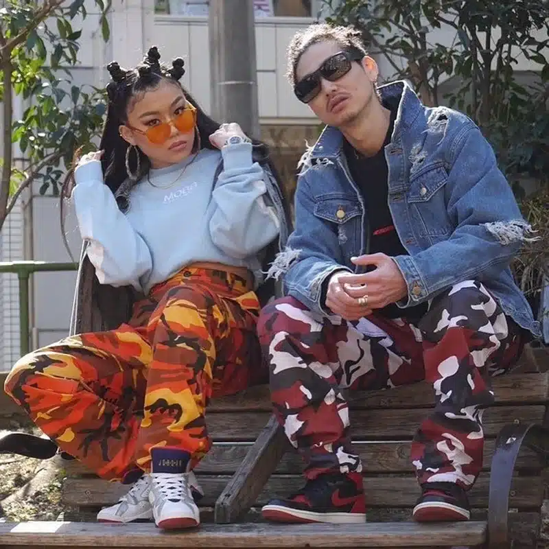 Orange Pink Camouflage Cargo Pants Men Women 2017 High Quality Hip Hop Streetwear Joggers Pants Couple Camo Sweatpants Clothes 14