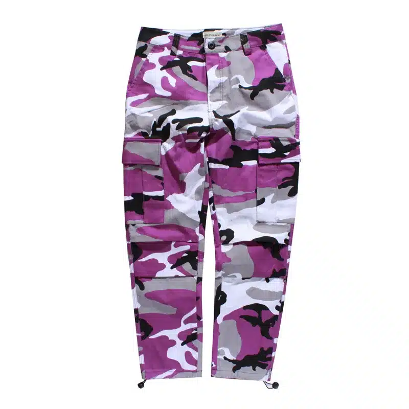 Orange Pink Camouflage Cargo Pants Men Women 2017 High Quality Hip Hop Streetwear Joggers Pants Couple Camo Sweatpants Clothes 30