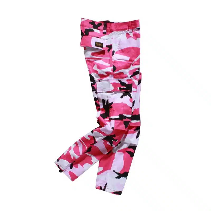 Orange Pink Camouflage Cargo Pants Men Women 2017 High Quality Hip Hop Streetwear Joggers Pants Couple Camo Sweatpants Clothes 36