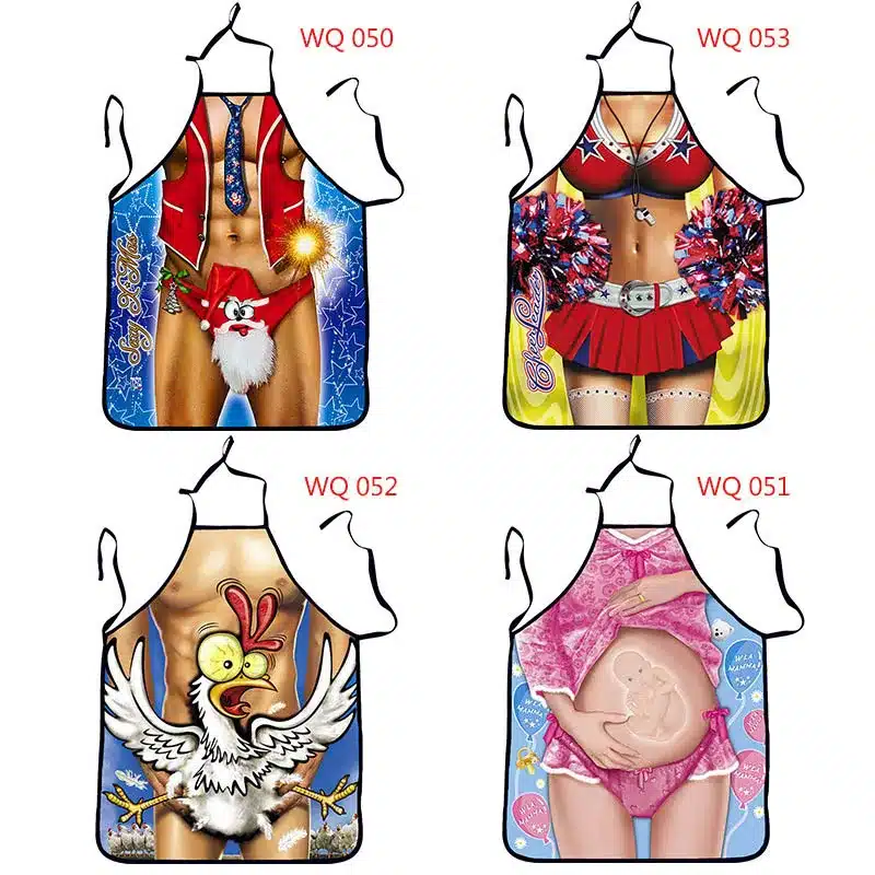 Sexy Party Supplies Funny Cooking Aprons Party Baking Tools Digital Tablier Printed Cleaning Aprons 1 PC Kitchen Apron 9