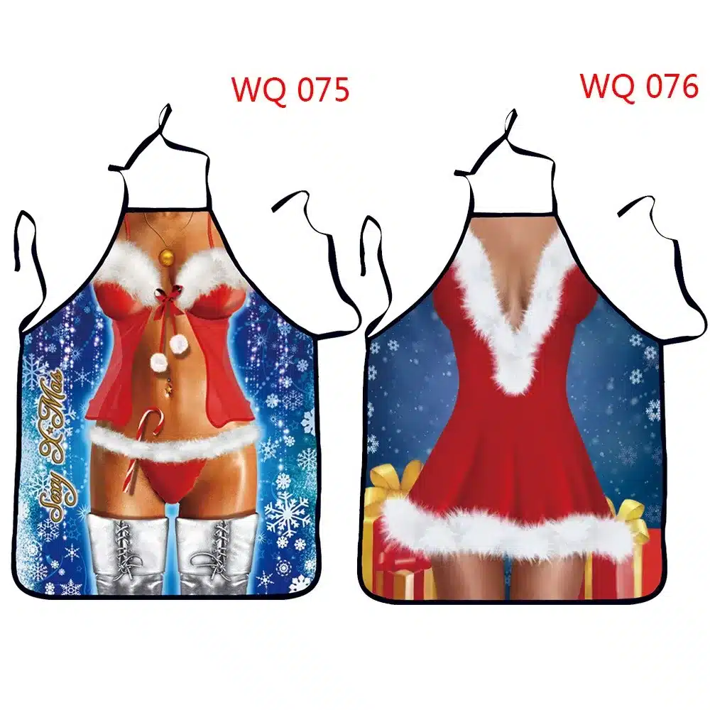 2017 Funny Printed Personality Aprons Christmas Santa Anime Cartoon Sex Lady Cooking Apron Creative Character Series 8