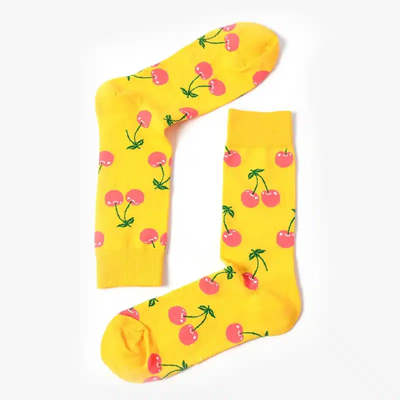 COCOTEKK women colorful long fruit socks cotton jacquard lovely food socks new design ukraine teen kawaii cute winter socks 10