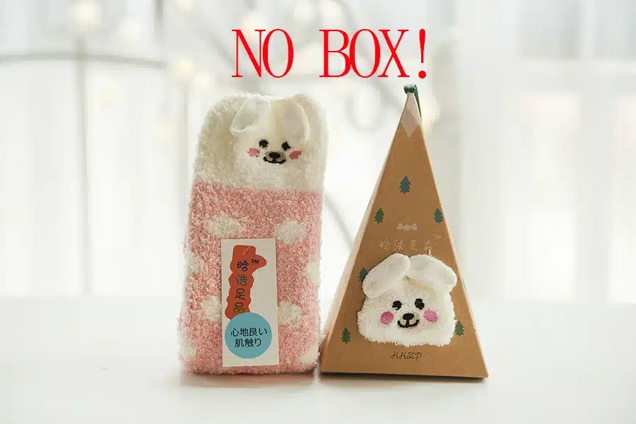 No Gift Box Winter Cute Kawaii Socks meias Cartoon 3D Animals Elk Sheep Panda Funny Socks Women Warm Christmas Socks NO gift box 14