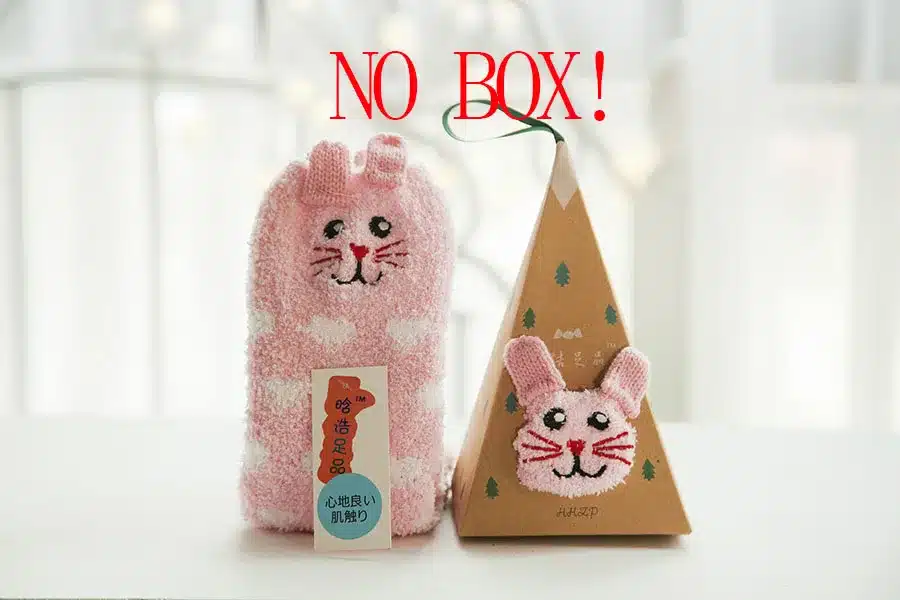 No Gift Box Winter Cute Kawaii Socks meias Cartoon 3D Animals Elk Sheep Panda Funny Socks Women Warm Christmas Socks NO gift box 18