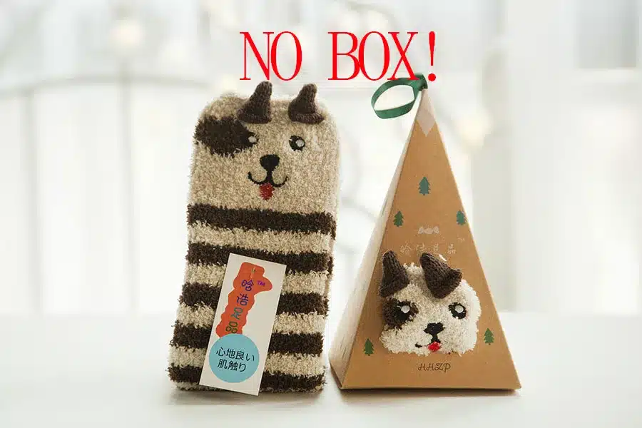 No Gift Box Winter Cute Kawaii Socks meias Cartoon 3D Animals Elk Sheep Panda Funny Socks Women Warm Christmas Socks NO gift box 20