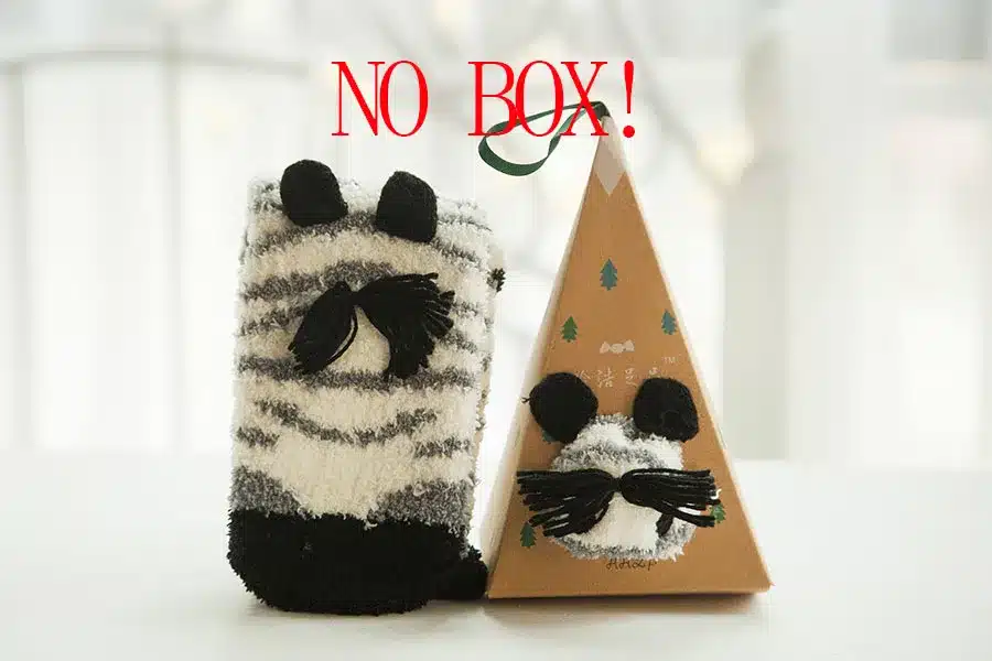 No Gift Box Winter Cute Kawaii Socks meias Cartoon 3D Animals Elk Sheep Panda Funny Socks Women Warm Christmas Socks NO gift box 21