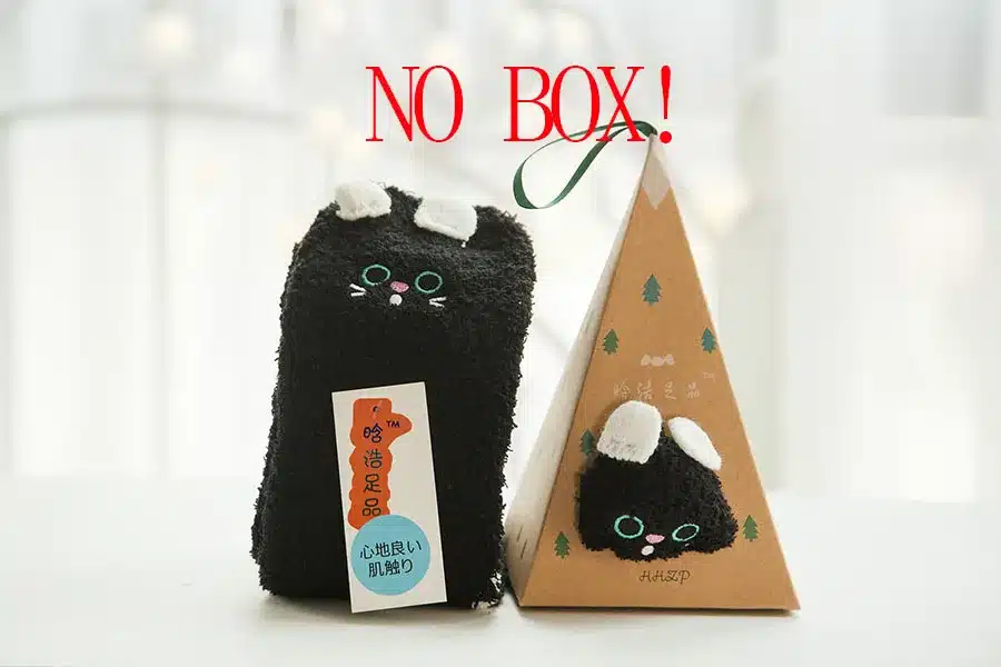 No Gift Box Winter Cute Kawaii Socks meias Cartoon 3D Animals Elk Sheep Panda Funny Socks Women Warm Christmas Socks NO gift box 24