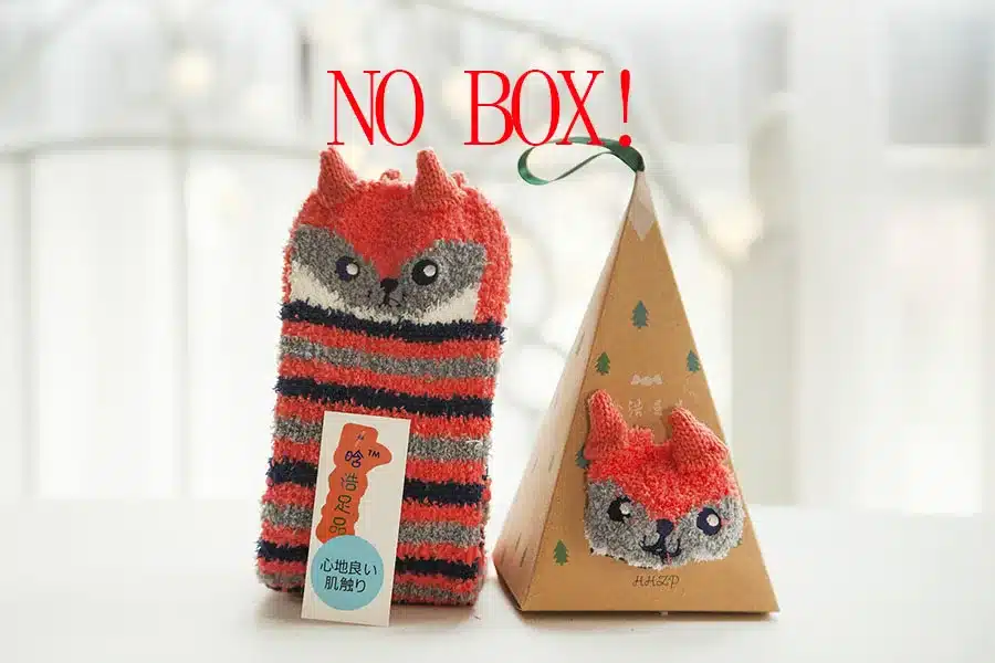 No Gift Box Winter Cute Kawaii Socks meias Cartoon 3D Animals Elk Sheep Panda Funny Socks Women Warm Christmas Socks NO gift box 26
