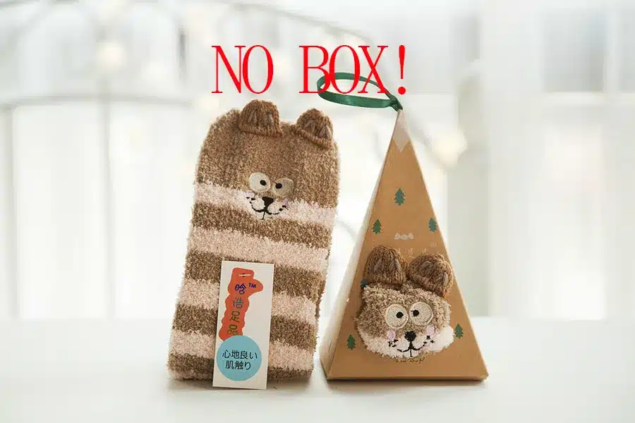No Gift Box Winter Cute Kawaii Socks meias Cartoon 3D Animals Elk Sheep Panda Funny Socks Women Warm Christmas Socks NO gift box 27