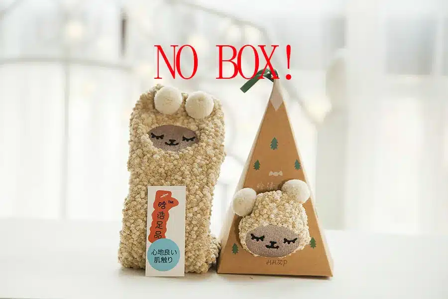 No Gift Box Winter Cute Kawaii Socks meias Cartoon 3D Animals Elk Sheep Panda Funny Socks Women Warm Christmas Socks NO gift box 29