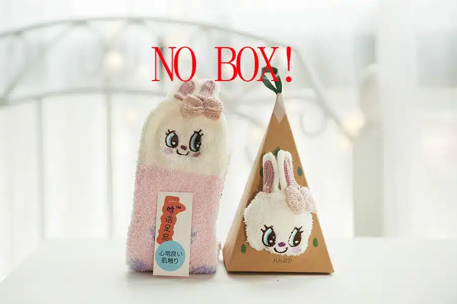 No Gift Box Winter Cute Kawaii Socks meias Cartoon 3D Animals Elk Sheep Panda Funny Socks Women Warm Christmas Socks NO gift box 32