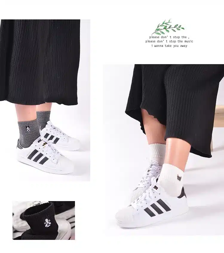 1 Pair Women Fashion Embroidery Dog Patterns Cotton Winter Socks Cute Cartoon Pug Bulldog Sock Female Animal Short Socks 5