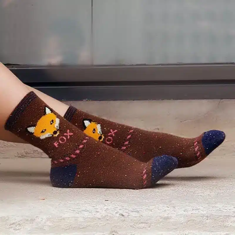 3 Pairs/lot Cute Animal Winter Wool Knitted Warm Owl Fox Animal Socks For Female Women's New Funny Cute Texture Socks 24