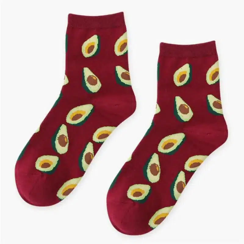 Korean Woman Socks Fruits Cotton Pineapple Avocado Banana Flamingos Sock Winter Warm Socks For Female Meias Harajuku Funny Socks 19