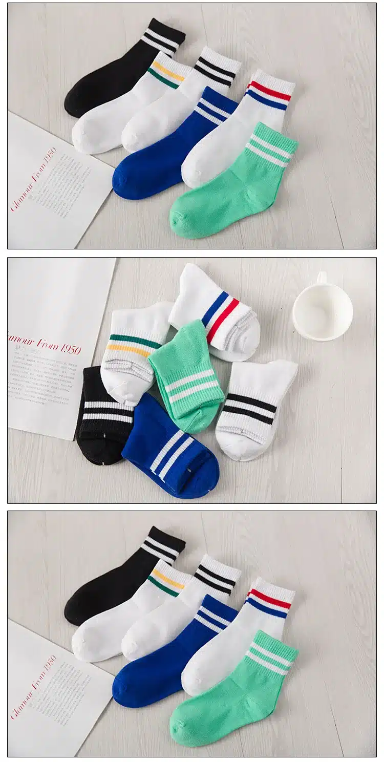 2018 New Classic women Two Striped Cotton Crew Socks Retro Old School Hiphop Skate Short white black harajuku cheap cool winter 9