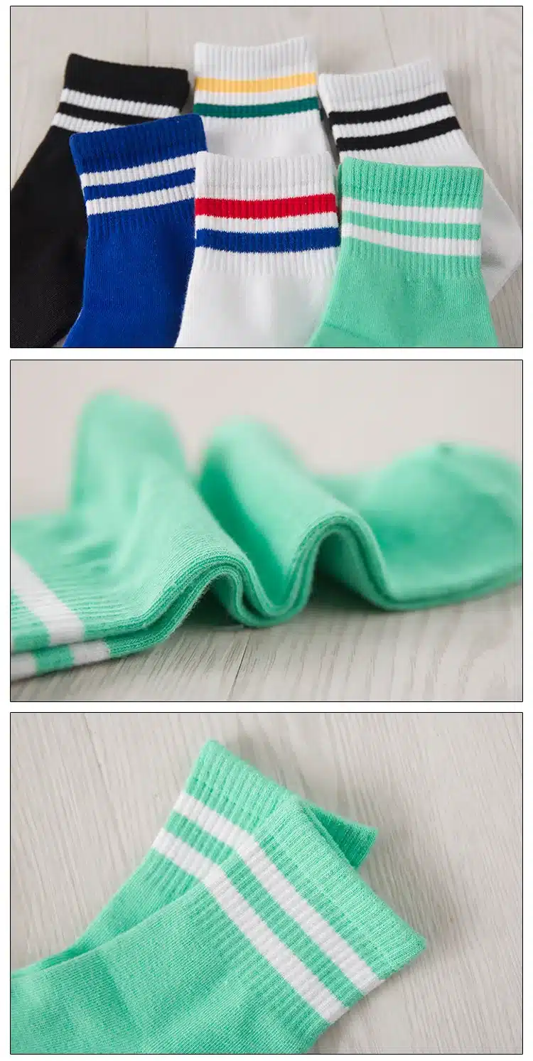 2018 New Classic women Two Striped Cotton Crew Socks Retro Old School Hiphop Skate Short white black harajuku cheap cool winter 10