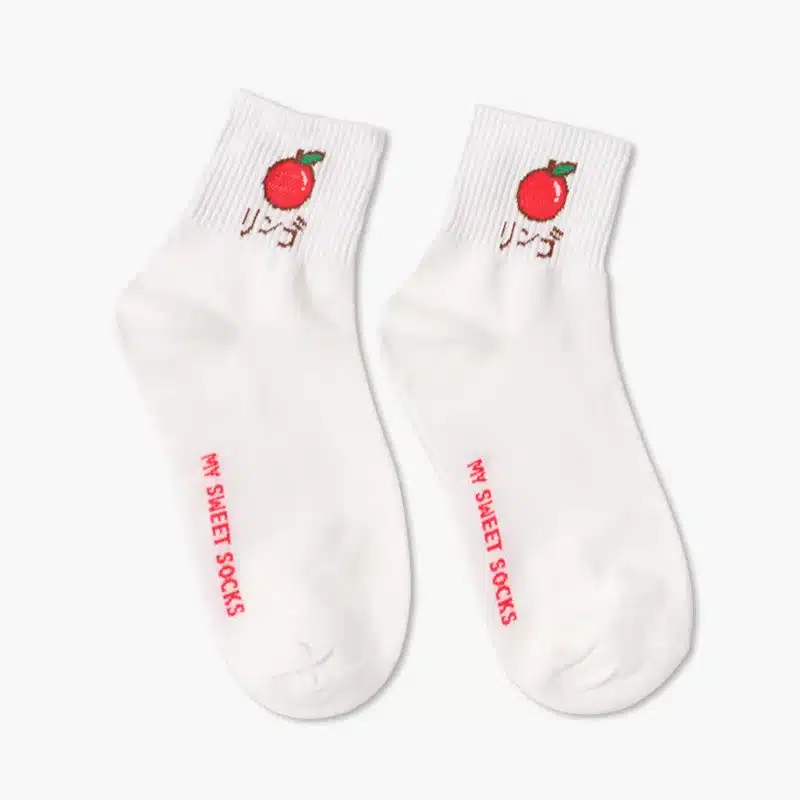Adult Size Fruits with Japanese Kana Socks Gravity Apple Watermelon Banana Peach Strawberry High Quality 2017New Autumn Winter 6