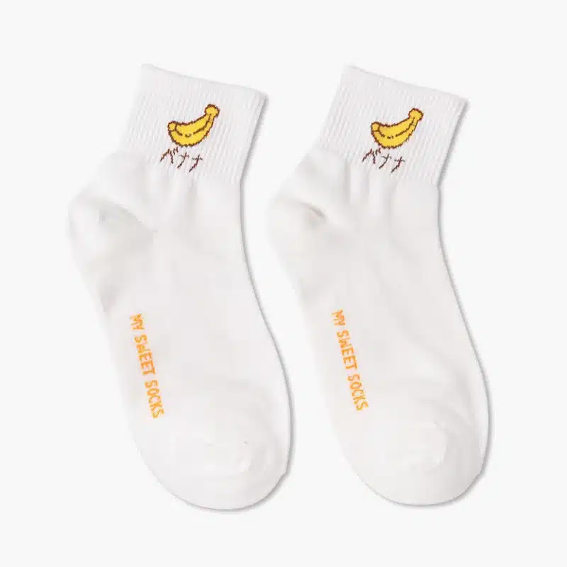 Adult Size Fruits with Japanese Kana Socks Gravity Apple Watermelon Banana Peach Strawberry High Quality 2017New Autumn Winter 8
