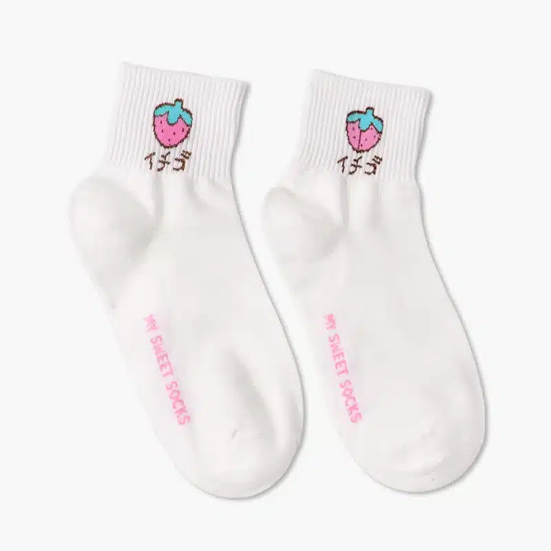 Adult Size Fruits with Japanese Kana Socks Gravity Apple Watermelon Banana Peach Strawberry High Quality 2017New Autumn Winter 10