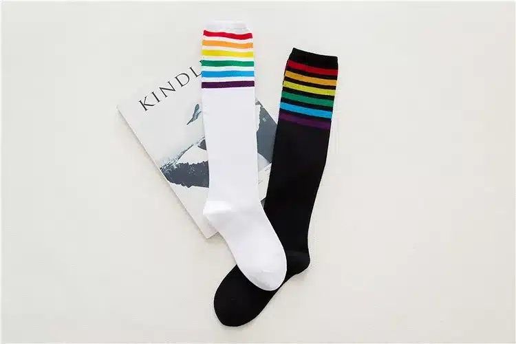PEONFLY Leg sock sotton color Autumn Winter socks Women Full Cotton rainbow Wind Heap funny hosiery kawaii japan 19