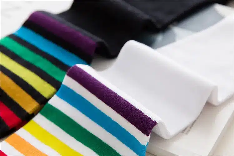 PEONFLY Leg sock sotton color Autumn Winter socks Women Full Cotton rainbow Wind Heap funny hosiery kawaii japan 21