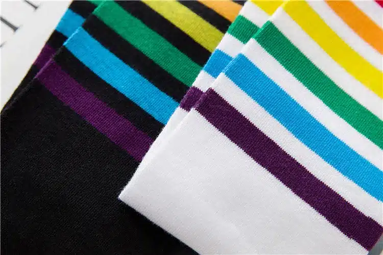 PEONFLY Leg sock sotton color Autumn Winter socks Women Full Cotton rainbow Wind Heap funny hosiery kawaii japan 24