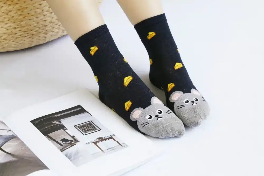 Cute Kawaii Woman Socks Cartoon Animals Cat Dog Funny Socks Cotton For Girl Ladies Women Tube Warm Winter Socks Calcetines Meias 20