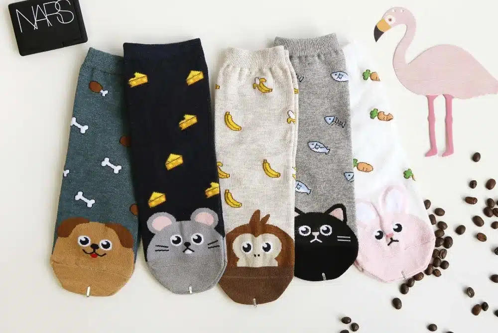 Cute Kawaii Woman Socks Cartoon Animals Cat Dog Funny Socks Cotton For Girl Ladies Women Tube Warm Winter Socks Calcetines Meias 22