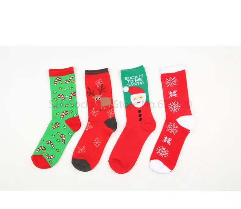New Autumn winter new year Santa Claus Christmas Snow Elk Gift socks long sock cotton socks men women size EUR 35-43 SD15 1