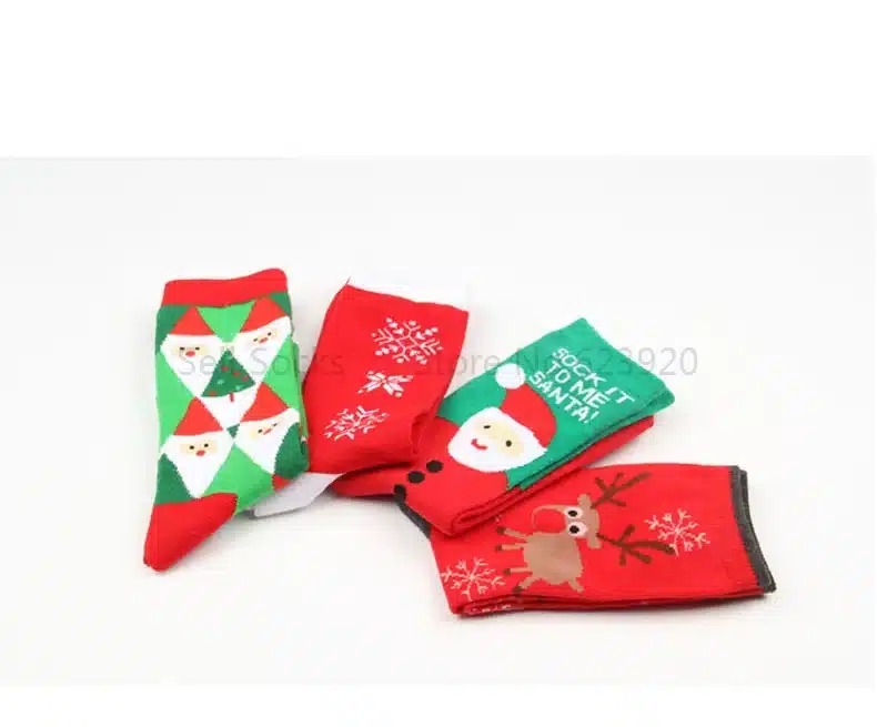 New Autumn winter new year Santa Claus Christmas Snow Elk Gift socks long sock cotton socks men women size EUR 35-43 SD15 8