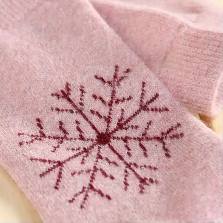 5Pairs/Lot Women Winter Thicken Warm Rabbit Wool Socks Female Thermal Snowflake Cotton Socks Woman Cartoon Animal Pattern Socks 20