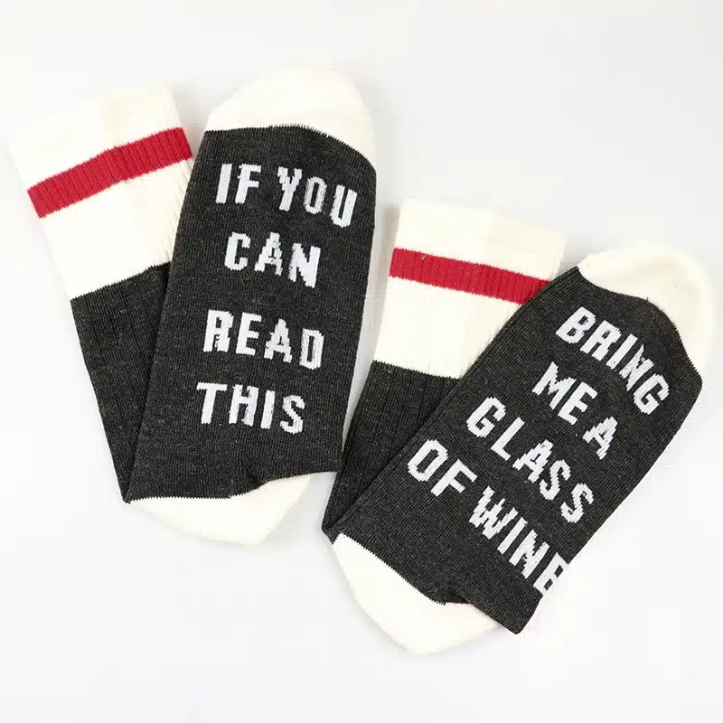 Women Wine Socks Print Letter Cute Autumn Spring Meia Funny Socks 2018 New Arrival Chaussette Femme Winter Warmly Meias Dropship 7