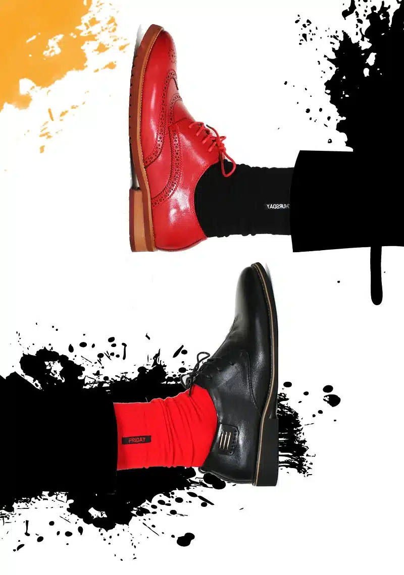 PEONFLY Man Happy Funny Seven Colors A Week Fashion England Gentleman Socks Embroidery Damp Cotton Autumn And Winter 8